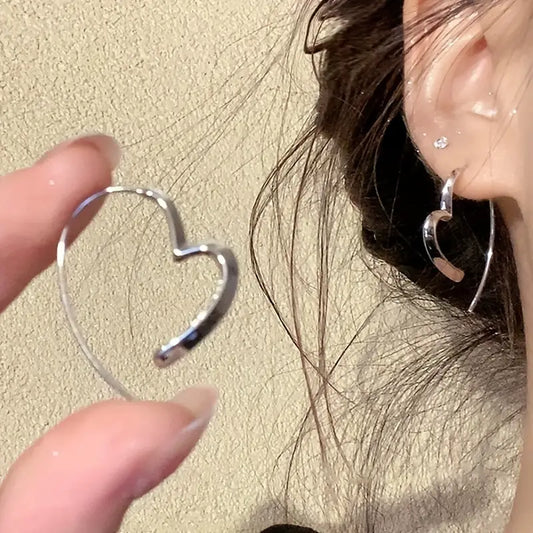 Irregular Heart Design Hoop Earrings